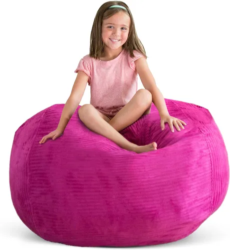 Miniatura 11 de Creative QT Stuff 'n Sit - Funda de almacenamiento de puf grande de 33 pulgadas para animales de peluche y juguetes, silla puf gigante para niños