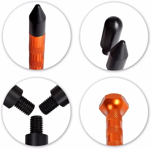Miniatura 6 de LadyRosian - Juego de 12 herramientas para reparación de abolladuras sin pintura; martillo de abolladuras de aluminio con cabeza de derribo, juego