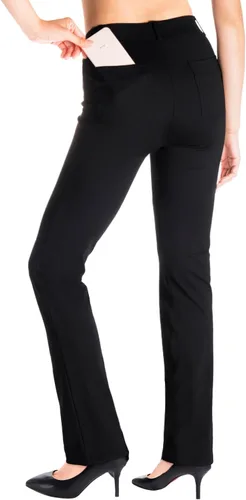 Miniatura 2 de Yogipace - Pantalones de vestir estilo yoga para mujer, con trabillas para cinturón y pierna recta, disponibles en talla Petite, Tall y Regular