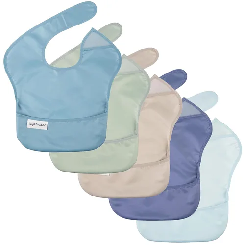 Miniatura 26 de Tiny Twinkle Baberos a prueba de derrames para bebés para comer Baberos impermeables y lavables para niños pequeños con bolsillo para todo Juego