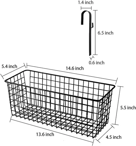 Miniatura 2 de Cesta colgante de metal para literas y dormitorios de collage, organizador de alambre de gabinete para almacenamiento, organizador grande multiusos