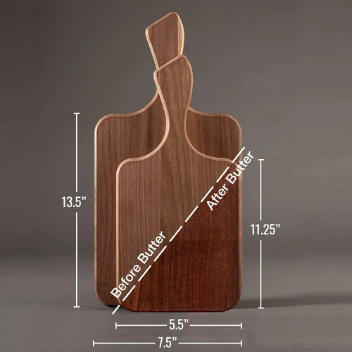 Miniatura 5 de Brazos Home Tabla de cortar de madera de nogal oscuro para cocina, paquete de 2, tabla de cortar, tabla de queso de madera, sin sazonar, incluye