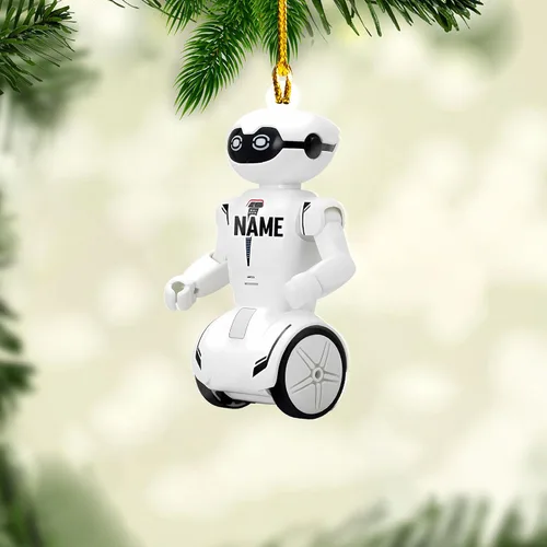 Miniatura 9 de Adorno de robot personalizado 2025, adornos de robot para árbol de Navidad, adorno de robótica, decoración colgante para árbol de Navidad (Robot1)