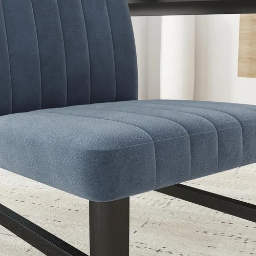 Miniatura 4 de Roundhill Furniture Wendell - Juego de 2 sillas de comedor tapizadas contemporáneas, color azul
