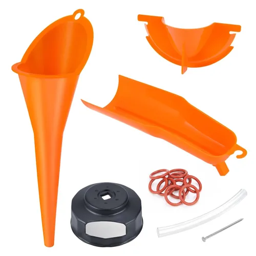 Llave de filtro de aceite y kit de cambio de aceite para Harley Davidson, juego de embudo 4 en 1 sin goteo con primaria, herramientas de cárter,