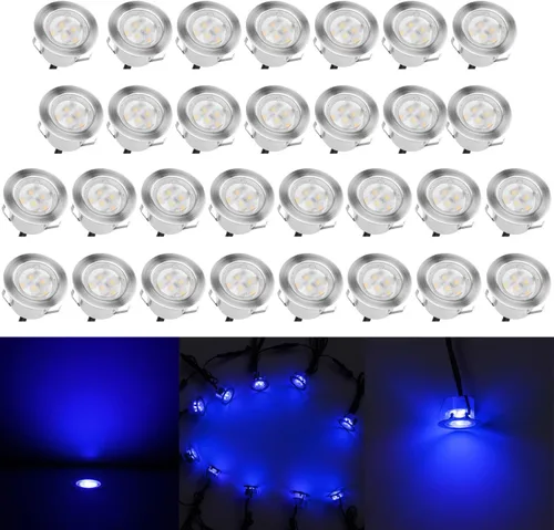 Miniatura 41 de lámpara LED decorativa de bajo voltaje de 1 vatio, impermeable, para exteriores, patio, jardín, escaleras Blanco cálido