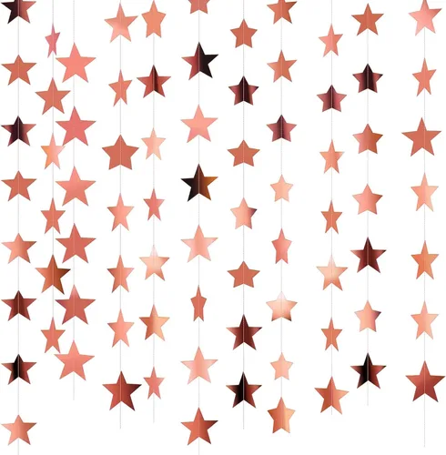 Miniatura 11 de Patelai Guirnalda de estrellas con purpurina 2026, decoración de graduación de 130 pies, pancarta colgante de estrella para fiesta, cumpleaños
