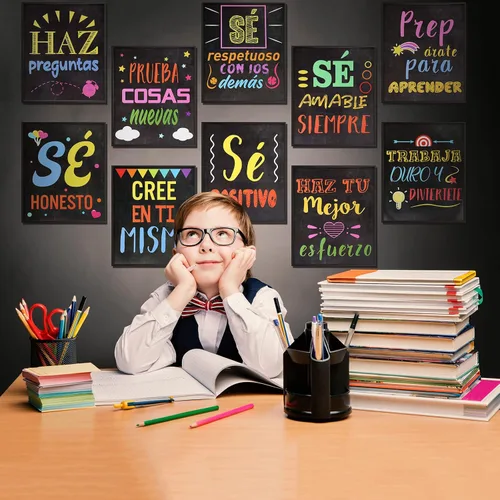 Miniatura 4 de Nezyo 24 pósteres de reglas del aula española Reglas Escolares en español para profesores, escuela primaria, secundaria, regreso a clases, arte