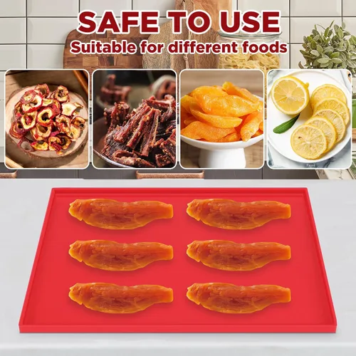 Miniatura 6 de 6 hojas de deshidratador de silicona, bandejas antiadherentes de cuero de frutas para deshidratador con raspador de silicona compatible con Cosori