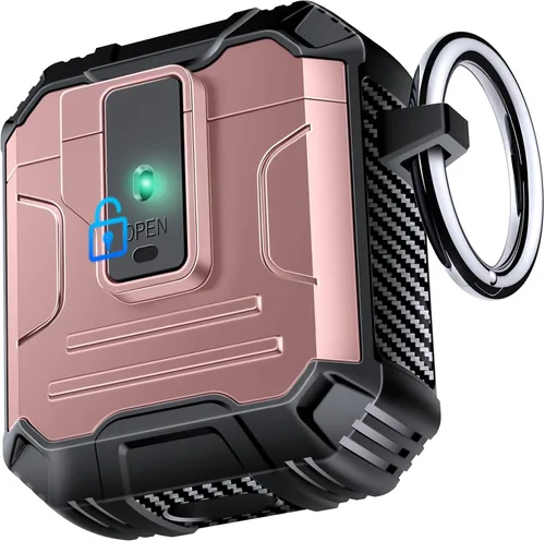Miniatura 13 de Amoured AutoPOP - Funda para AirPods Pro de 1ª generación con cerradura y llavero, protección resistente de 360° y mecanismo de apertura de 1 clic