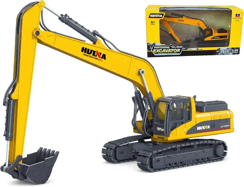 Gemini&Genius Juguete de excavadora de largo alcance para niños, juguetes de excavadora de vehículos de construcción resistente, compartimento del
