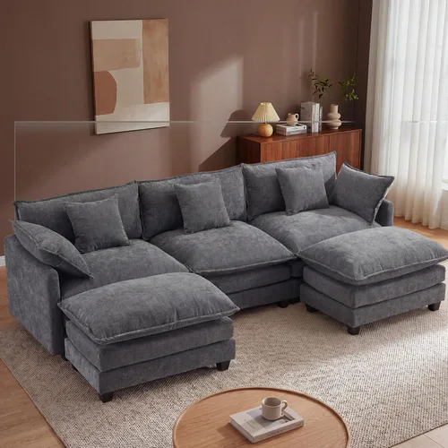 Miniatura 11 de Juego de sofá de felpilla Cloud de 77 pulgadas con almohadas, sofá biplaza de asiento profundo para apartamentos, ahorro de espacio de 2 plazas