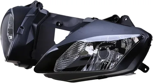 Ensamble de lámpara de faro delantero para motocicleta compatible con Yamaha YZF600 R6 2006 2007 06 07 YZF-R6 Faro frontal transparente para moto