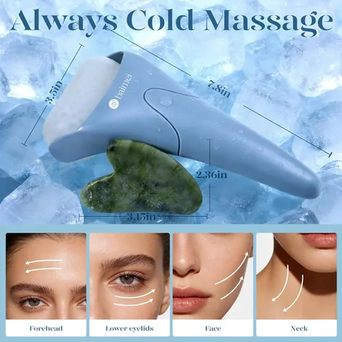 Miniatura 7 de BAIMEI IcyMe - Rodillo de hielo para cara y juego de herramientas faciales Gua Sha, rodillo facial de hielo que reduce la hinchazón, herramientas