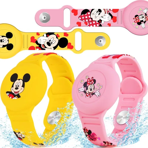 Miniatura 11 de Pulsera impermeable de Airtag para niños [Paquete de 2], lindo soporte de Air Tag con diseño oculto de dibujos animados para niños con cobertura
