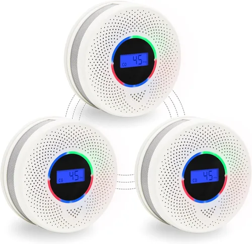 Miniatura 8 de Detector inalámbrico interconectado de humo y monóxido de carbono de 10 años con batería, alarma inteligente de humo y CO con pantalla digital