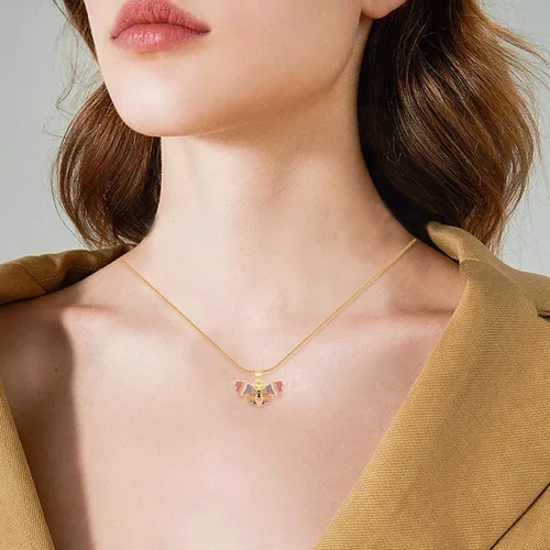 Miniatura 4 de BZEBI - Collares de mariposa para mujeres y niñas, delicados, chapados en oro de 14 quilates, circonita cúbica, joyería de Navidad, día de Acción