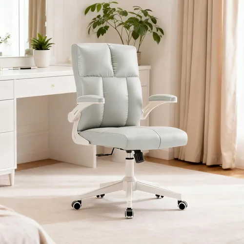 Miniatura 7 de balmstar Leather Office Chair Computer Desk Chair, 360° Swivel Rolling Wheels, Adjustable Tilt Angle 90°-135° with Lumbar Support Executive Chair