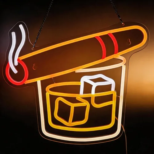 Miniatura 9 de Letrero de neón para bar de cócteles – Luz de barra LED de vidrio de Martini, arte de pared retro para el hogar, decoración de bar regulable