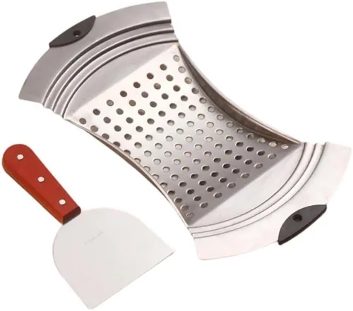 Spaetzle Maker de acero inoxidable con mango de agarre, colador de pasta, cuchara espumadora, colador de pasta, herramienta tradicional de bola de