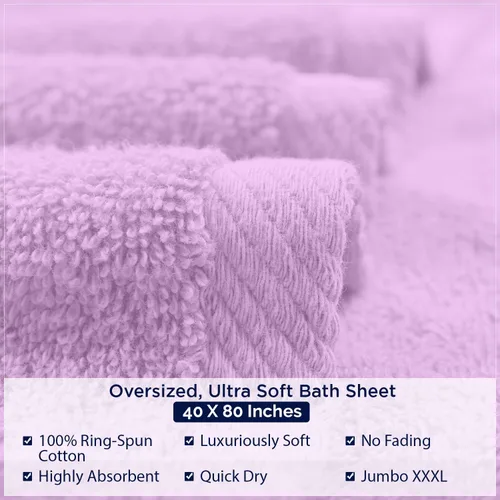 Miniatura 47 de DAN RIVER Paquete de 2 sábanas de baño de 35x70 pulgadas, sábanas de baño jumbo acanaladas para adultos, toallas grandes gruesas y absorbentes