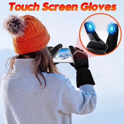 Miniatura 5 de Guantes USB Calentados para Hombres Mujeres Guantes Eléctricos Calentados Camping Manos con Artritis Guantes Gruesos Impermeables con Pantalla