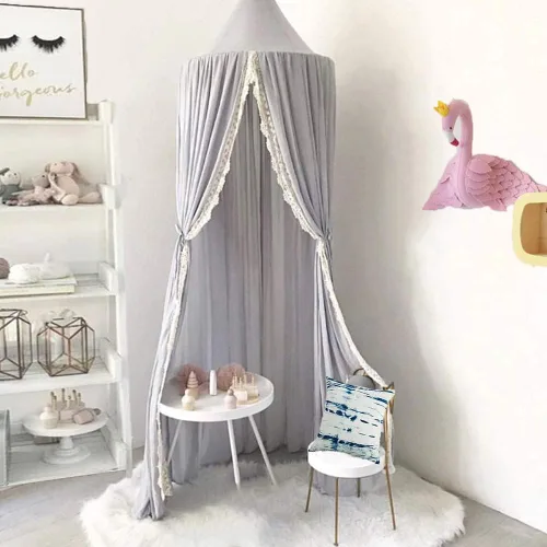 Miniatura 7 de Toldo de cama con cúpula de princesa, mosquitera suave, cortinas de cama para colgar decoración de la casa para jugar al rincón de lectura Naranja