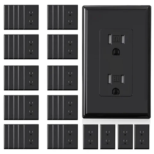 Miniatura 15 de ELEGRP Toma de corriente decorativa de pared, resistente a manipulaciones, 15 amperios, enchufe eléctrico de pared estándar, grado residencial