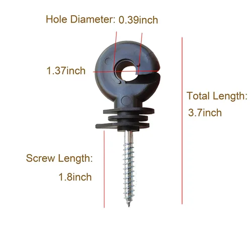 Miniatura 5 de Aislador eléctrico para cerca, aislador atornillado, anillo de valla de madera, aislador de poste con herramienta aislante para zócalo para cría