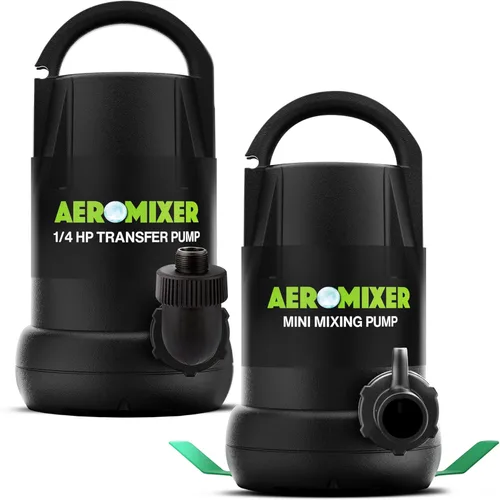 Miniatura 13 de Aeromixer High 3/4 HP Bomba sumergible mezcladora + aireación - Bomba de agua sumergible para mezcla de nutrientes y aireación, bombas de agua