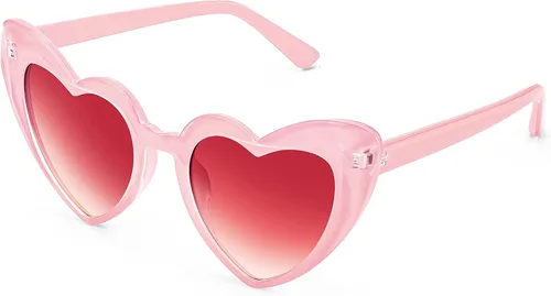 FEISEDY Gafas de sol vintage en forma de corazón para mujer, gafas de amor con estilo B2421-P1
