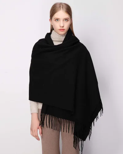 Miniatura 2 de RIIQIICHY Bufanda 100% de lana, chales y envolturas de pashmina para mujer, cachemira cálida para invierno, bufandas suaves más gruesas
