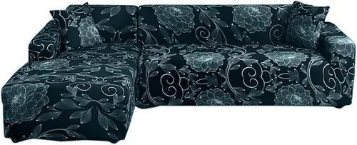 Miniatura 12 de HOTNIU Funda de sofá seccional de 2 piezas, funda elástica suave para sofá en forma de L, funda de sofá modular moderna con estampado para sala