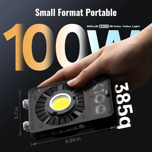 Miniatura 3 de Zhiyun X100 PRO - Luz de fotografía bicolor de 100 W, CRI 95+, TLCI 97+, temperatura de color 2700K-6500K, compatible con Bluetooth y control