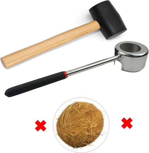 Miniatura 3 de Juego de 3 abridores de coco de acero inoxidable, kit de herramientas para abrir cocos frescos