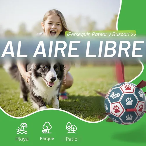 Miniatura 7 de QDAN Pelota de fútbol para perros con correas, juguetes interactivos de forcejeo, juguete de cumpleaños para cachorros, juguete acuático, para rojo