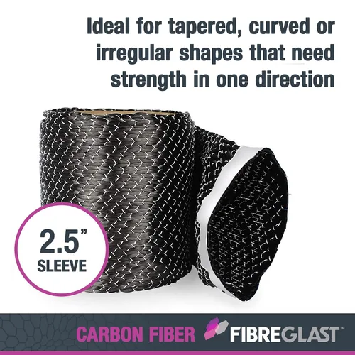 Miniatura 2 de Fibre Glast Funda unidireccional de fibra de carbono – Tubo de grafito de alta resistencia para unir y reforzar mangueras, palos de hockey, remos