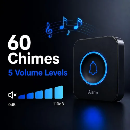 Miniatura 7 de Timbre inalámbrico, timbre enchufable con flash LED, rango de 1300 pies, sistema expandible, timbre de puerta impermeable fácil de instalar