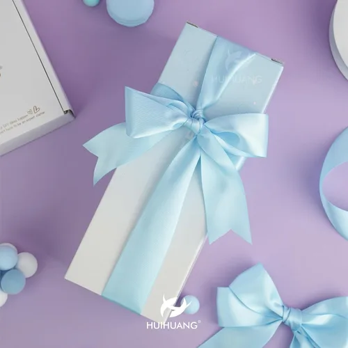 Miniatura 4 de HUIHUANG Cinta de satén azul bebé, 1.5 pulgadas de doble cara, 50 yardas para envoltura de regalos, ramos de flores, invitaciones, baby showers
