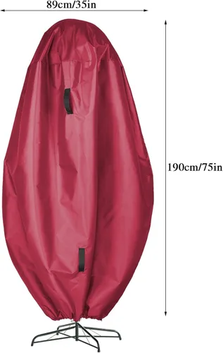 Miniatura 3 de MANMAOHE Bolsa de almacenamiento vertical para árbol de Navidad con cordón para árboles de hasta 7.5 pies, cubierta de almacenamiento impermeable a
