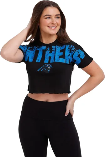 Miniatura 11 de FOCO NFL Womens NFL Team Logo Ladies Fashion Distressed Wordmark Petite Size Crop Top Shirt