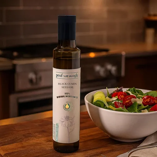 Miniatura 7 de Prof Saracoglu Botella de vidrio prensado en frío con aceite de semilla negra de alta calidad, Nigella Sativa turca, sin refinar y sin disolventes
