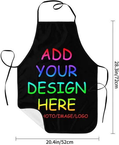 Miniatura 4 de Personalized Aprons For Women Men Custom Apron With Pockets Picture Text Logo