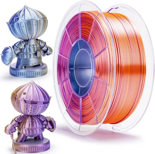 Miniatura 34 de ZIRO Filamento PLA, Filamento de Impresora 3D de Seda de Coextrusión de Triple Color 1.75mm, para Bolígrafo de Impresora 3D, Carrete PLA Multicolor
