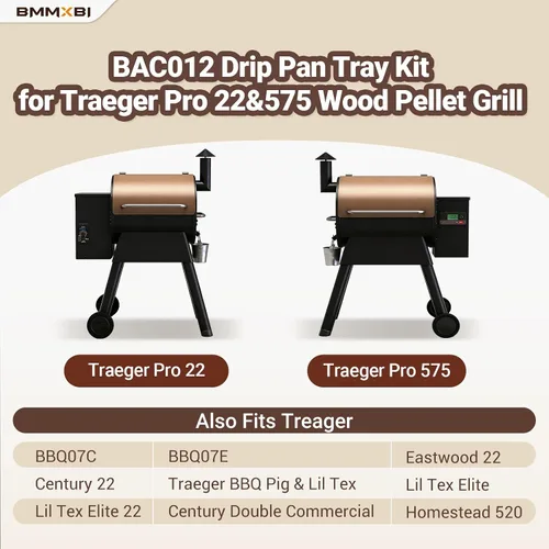 Miniatura 3 de Kit de bandeja de goteo, deflector de calor y forros de bandeja de grasa para parrillas de pellets Traeger Pro 22 Series, reemplazo de bandeja