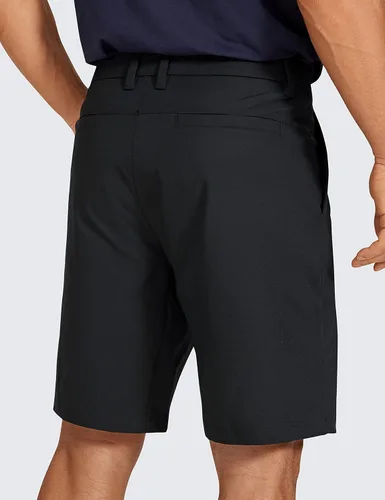 Miniatura 2 de CRZ YOGA Pantalones cortos de golf cómodos todo el día para hombre, 7 pulgadas9 pulgadas, elásticos, ligeros, parte delantera plana para trabajo
