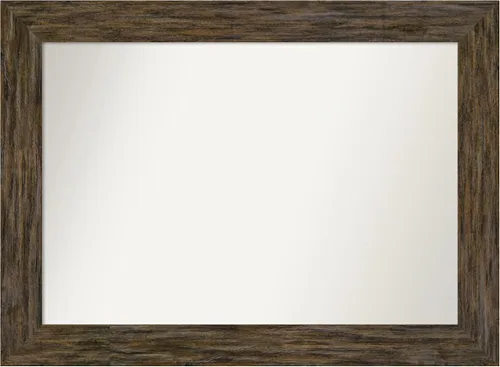Miniatura 31 de Amanti Art Espejo personalizado, espejo de baño marrón Fencepost, espejo de pared o espejo de tocador de baño sobre el fregadero (27 x 27 pulgadas)