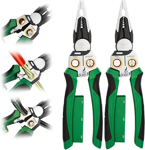 Miniatura 8 de 2026 - Alicates multifuncionales 8 en 1 para pelar cables, pelacables 8 en 1 con probador de voltaje, alicates eléctricos profesionales para cortar