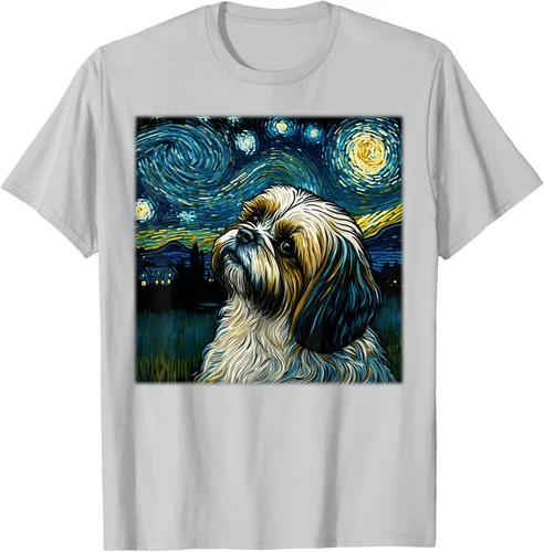 Miniatura 44 de Camiseta Surrealism Starry Night Shih Tzu Dog