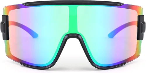 Miniatura 10 de FEISEDY Gafas de sol para hombres y mujeres, gafas de béisbol deportivas de los años 80 para jóvenes, adolescentes, correr, softbol, B4057 Espejo